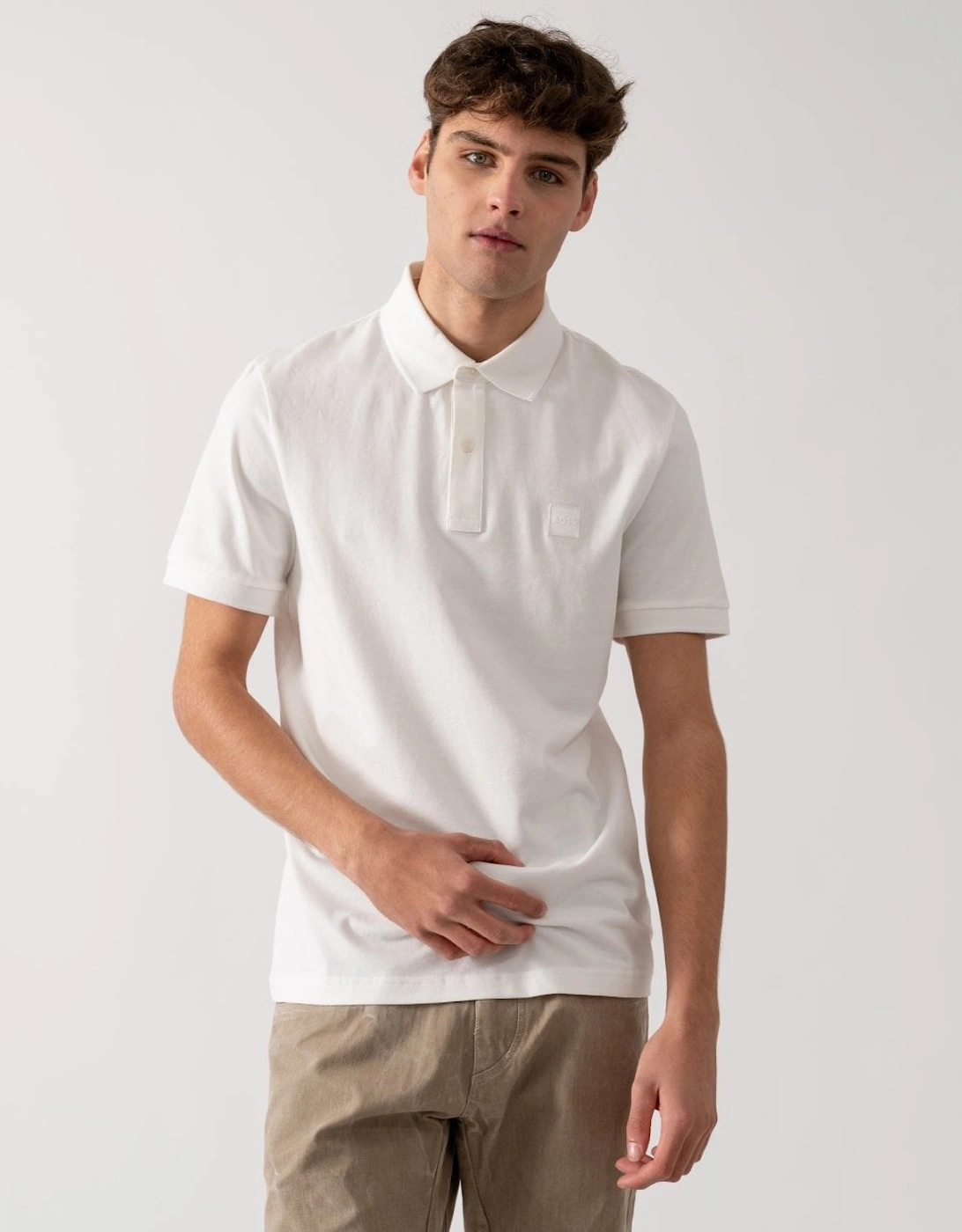 BOSS Orange Passertip Mens Short Sleeve Polo Shirt With Tipped Collar, 5 of 4