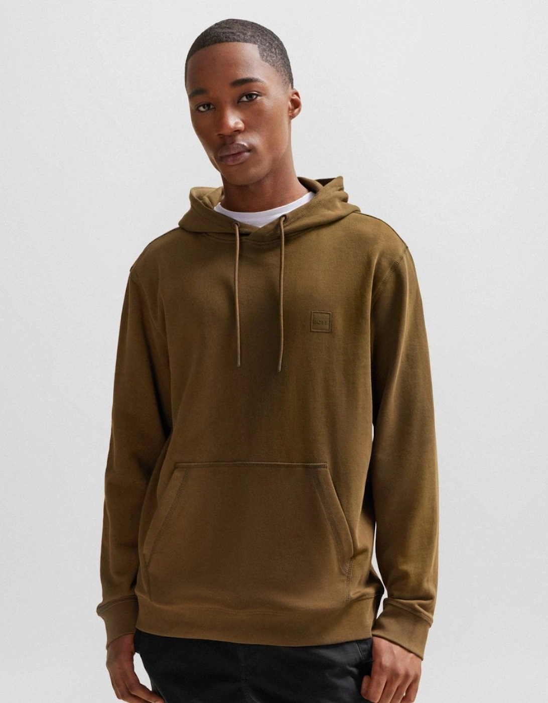 BOSS Orange Wetalk Mens Pullover Hoodie With Logo Patch, 5 of 4