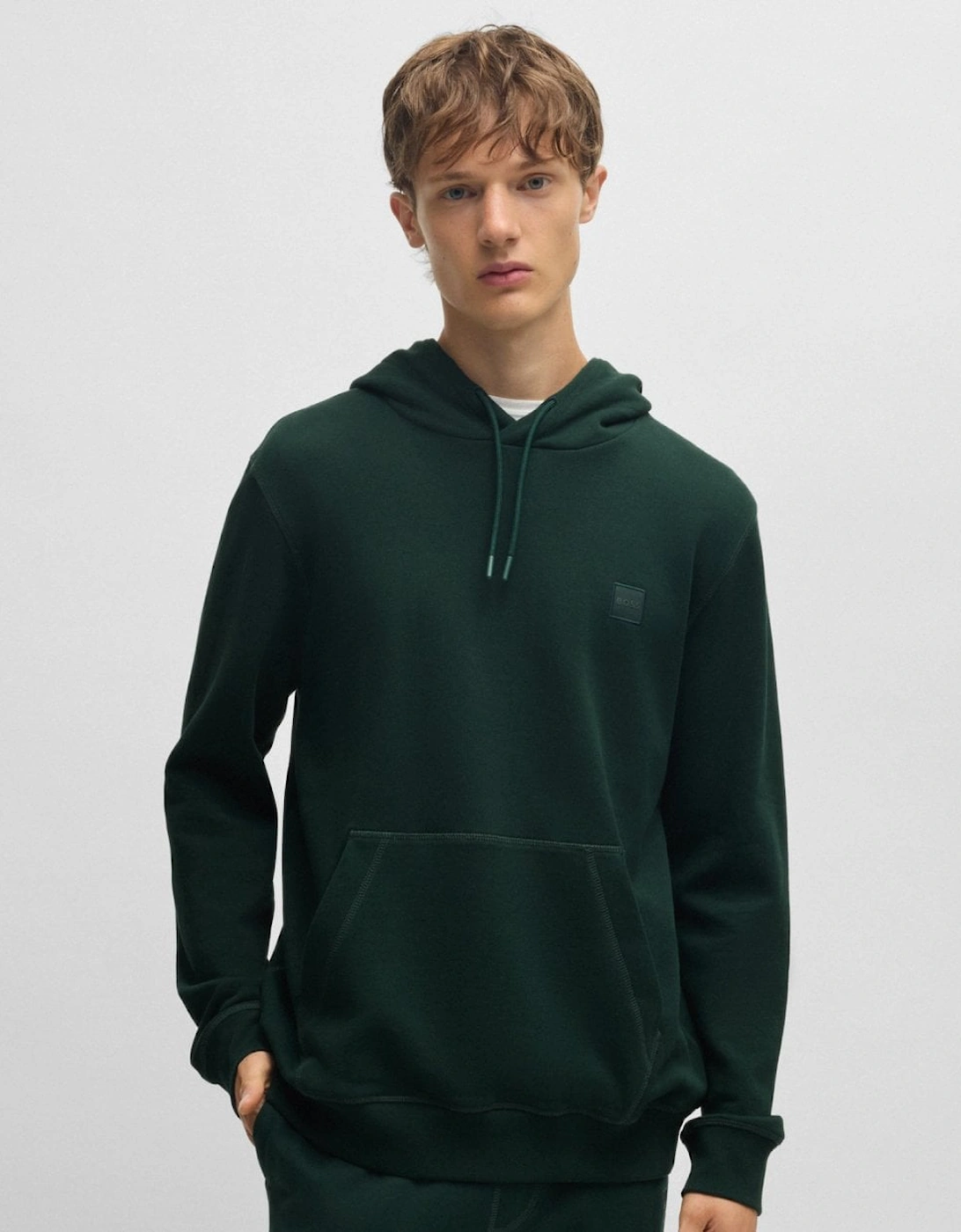 BOSS Orange Wetalk Mens Pullover Hoodie With Logo Patch, 5 of 4
