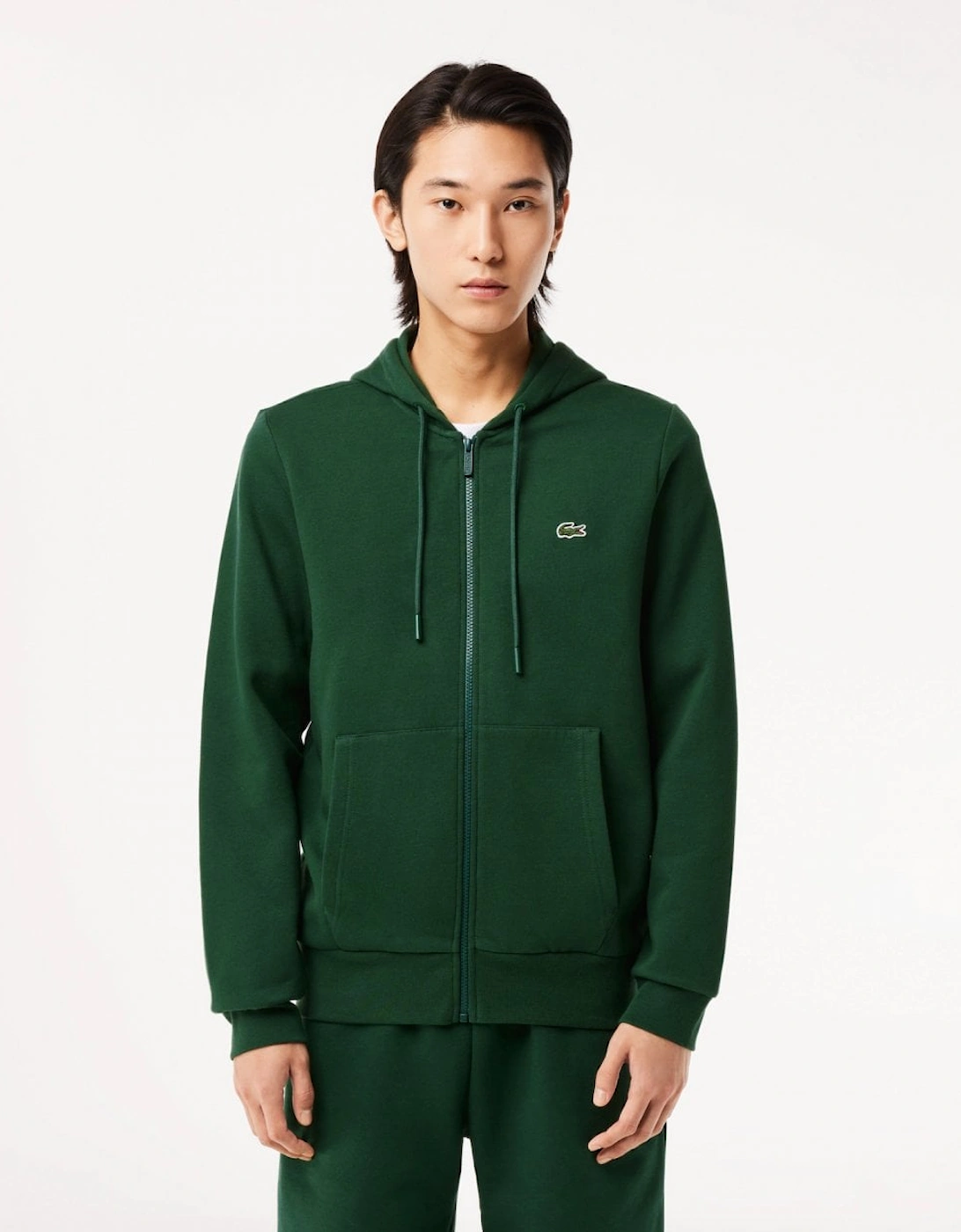 Lacoste Men's Green Fleece Full-Zip Hoodie - 132  40 L