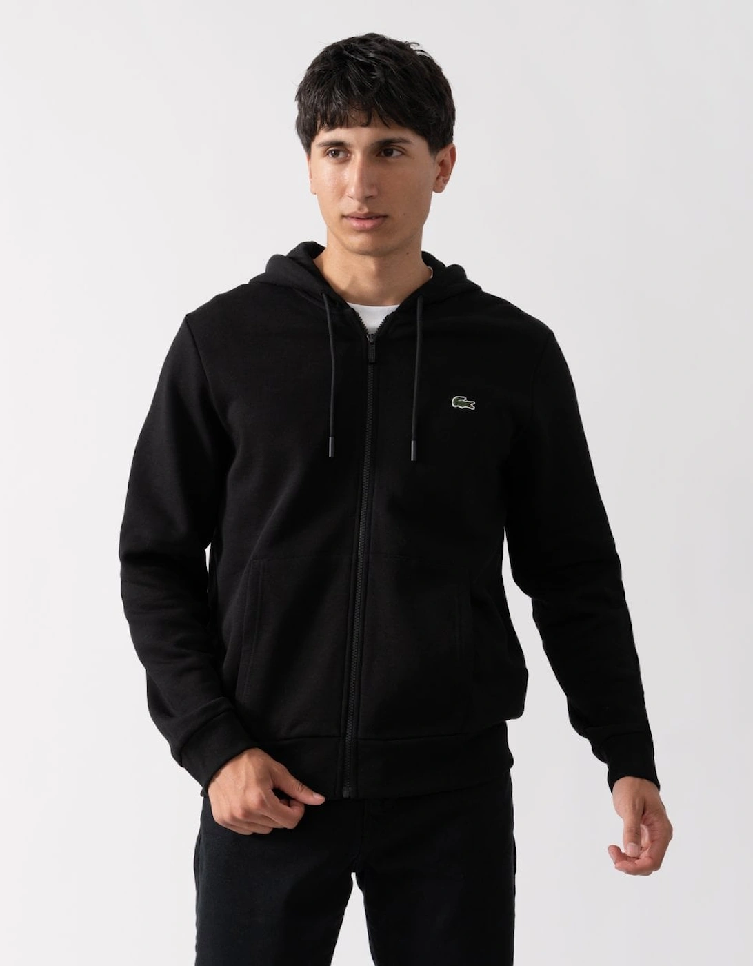 Lacoste Men's Black Fleece Full-Zip Hoodie - 031  32 Xxs