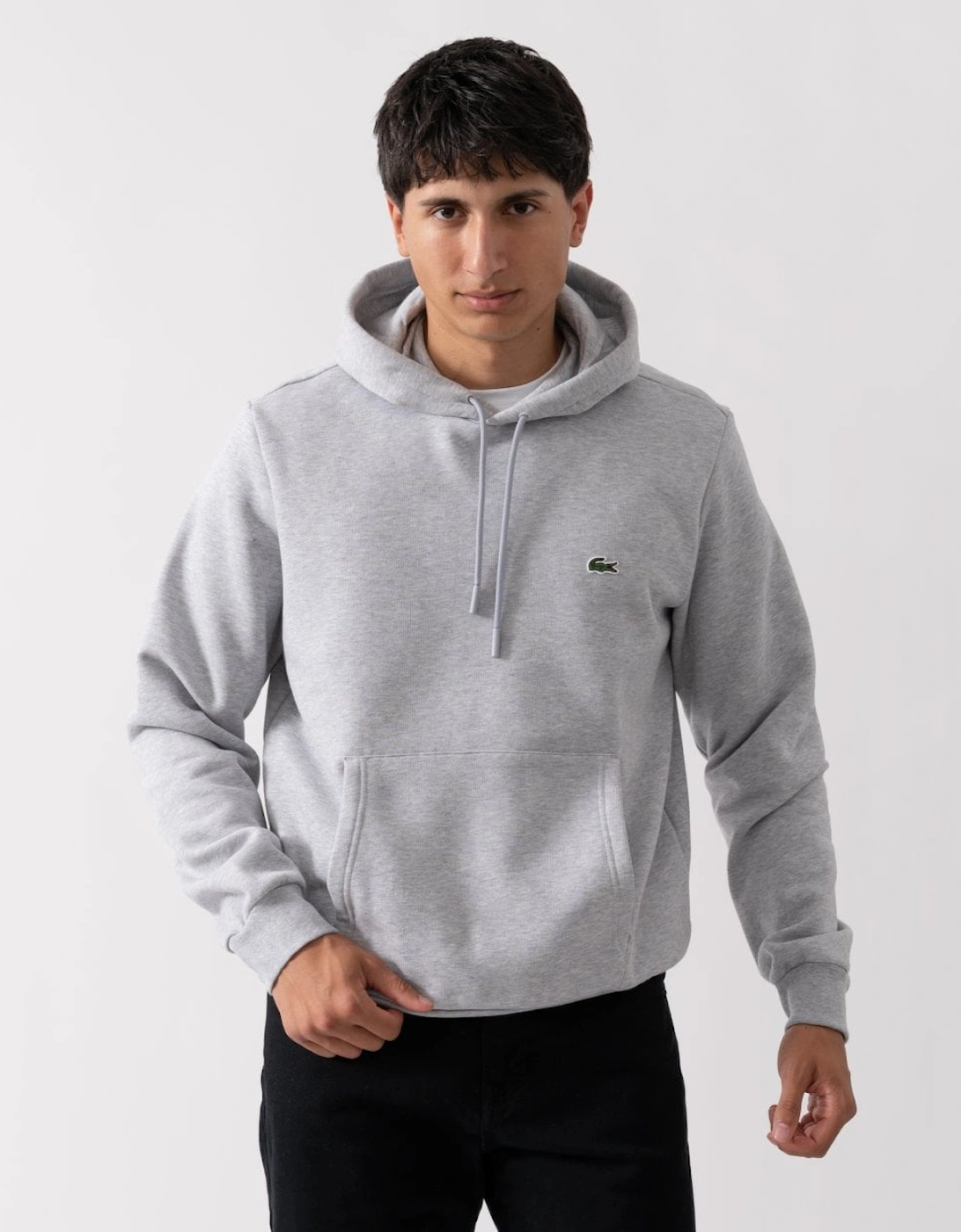 Lacoste Men's Grey Fleece Hoodie - Silver Chine Cca  38 M