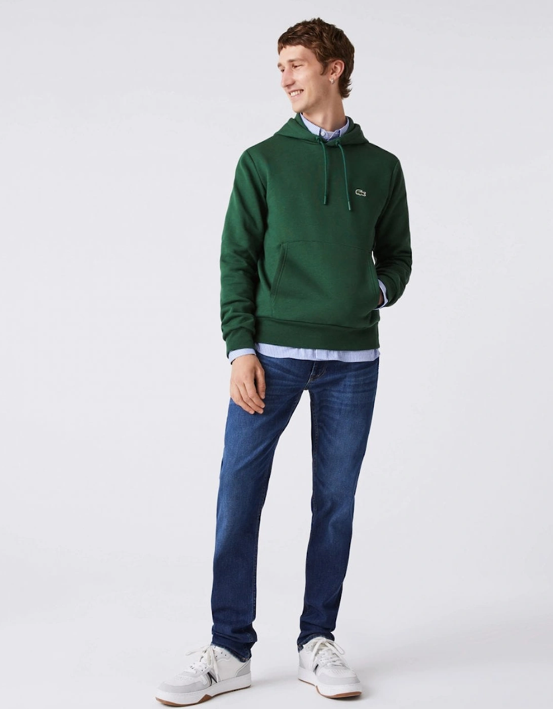 Lacoste Men's Green Fleece Hoodie - 132  40 L