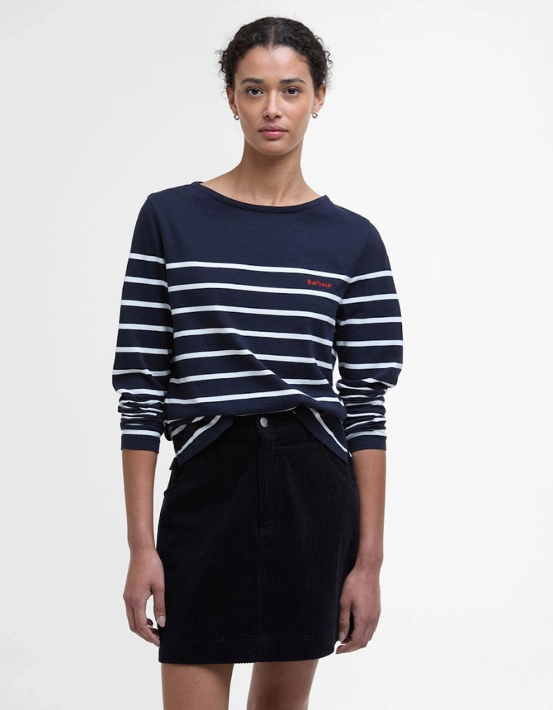 Women's Barbour Bradley Womens Long Sleeve Striped Top - Navy Stripe - Navy/Multi - Size: 8