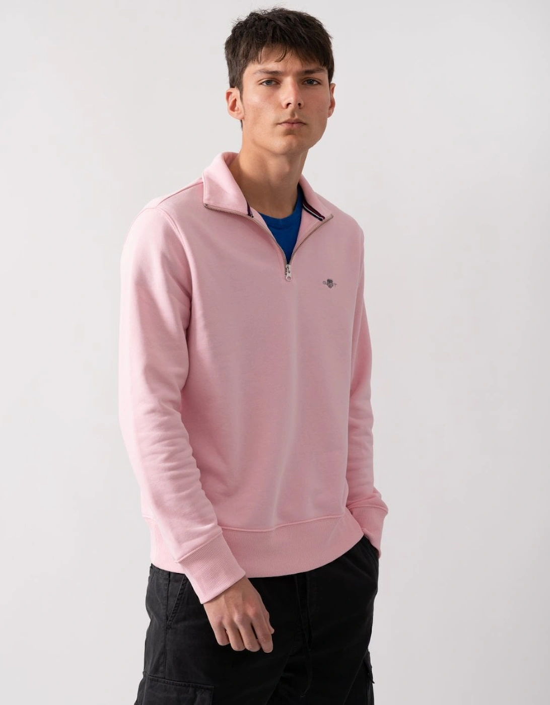 Mens Regular Fit Shield Logo Half Zip Sweatshirt, 5 of 4
