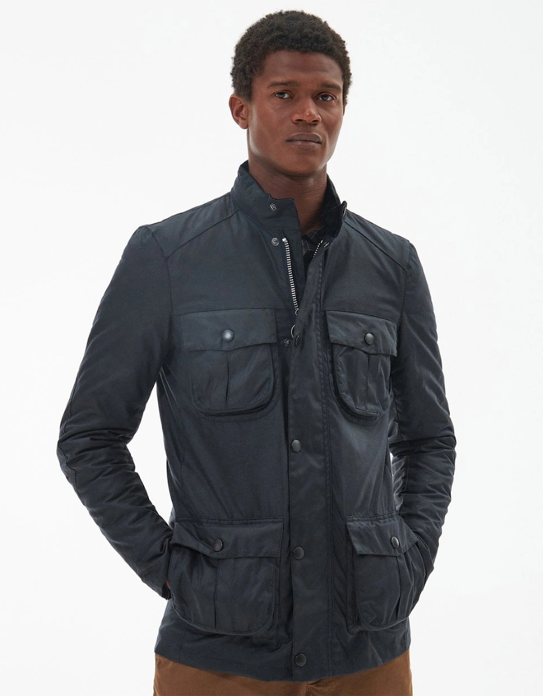 Men's Barbour Corbridge Mens Wax Jacket - Navy/Classic - Black - Size: 44/Regular