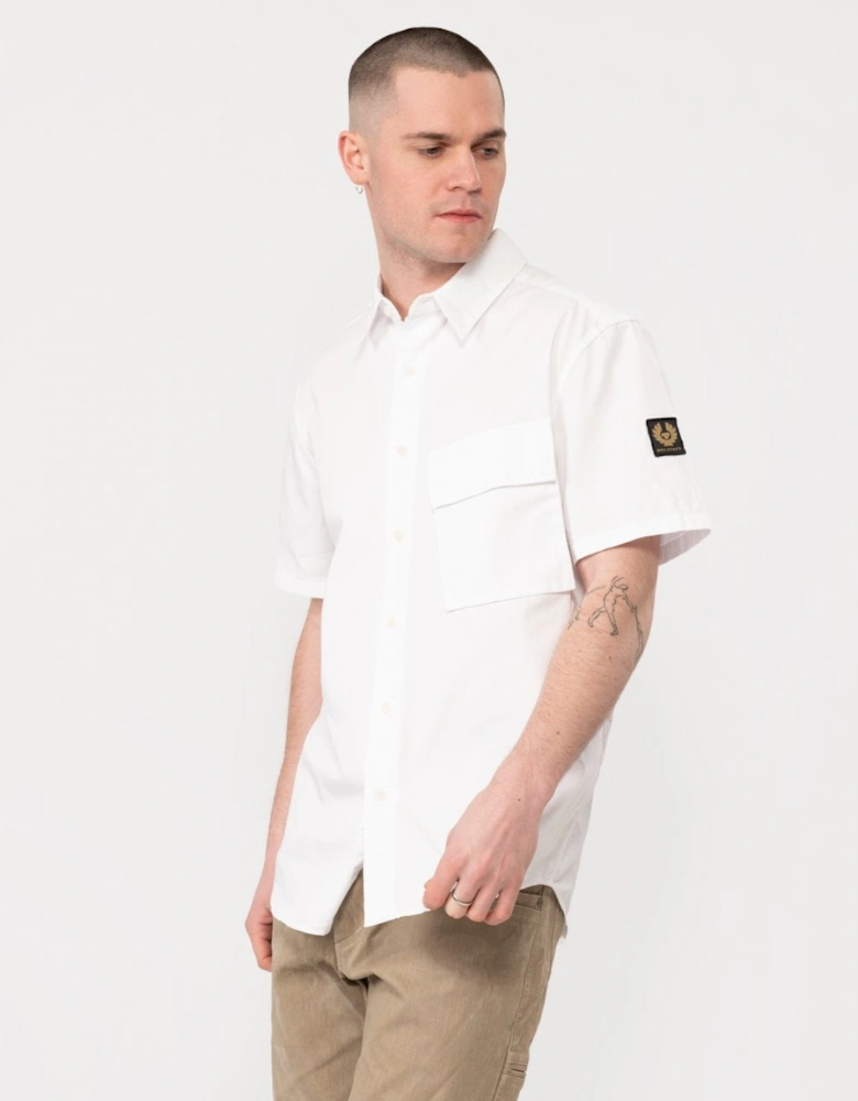 Scale Mens Short Sleeve Shirt - White