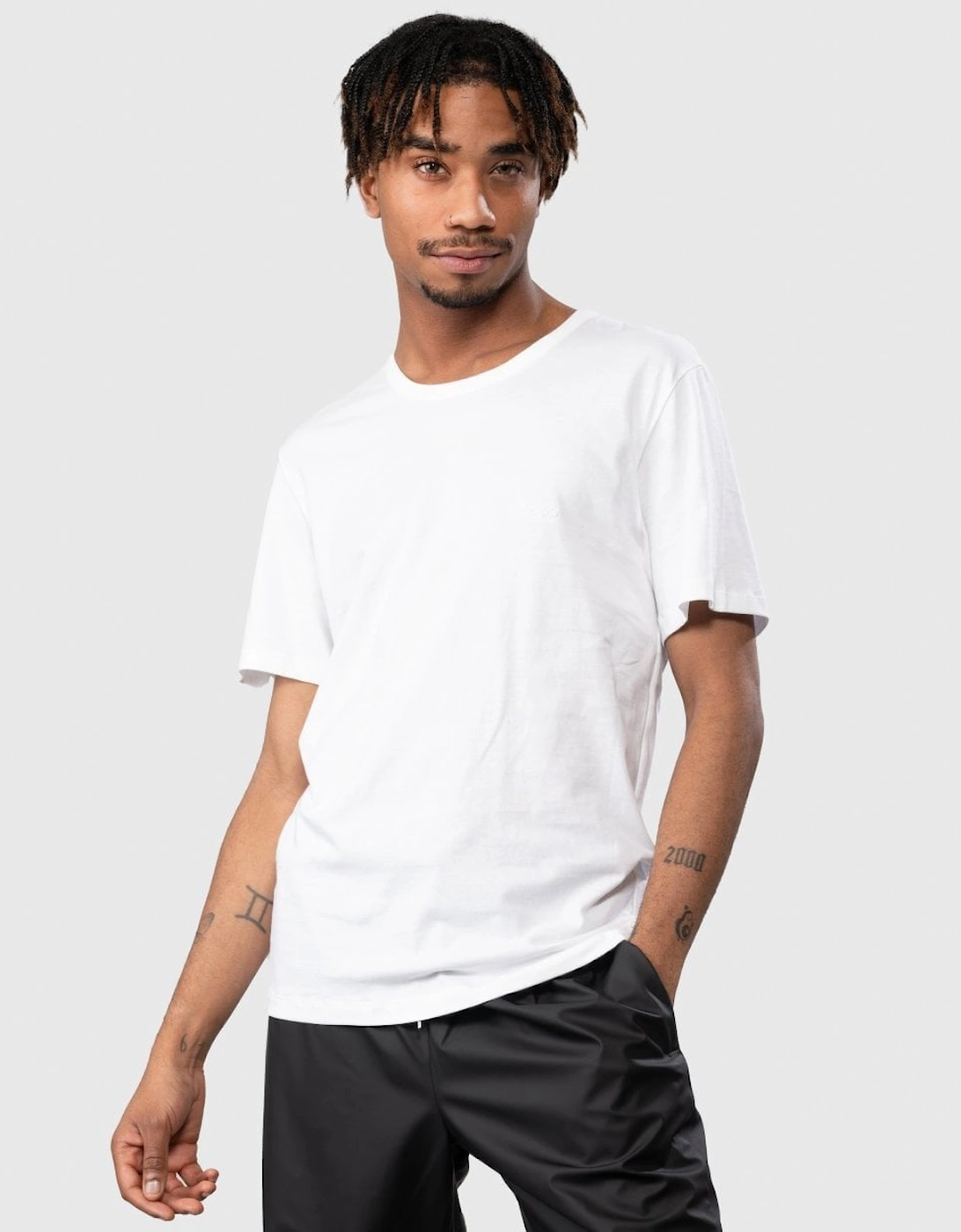 Men's BOSS Orange 3 Pack Classic Regular Fit Crew Neck Mens T-Shirts NOS - White/Grey/Black 999 - Size: 38
