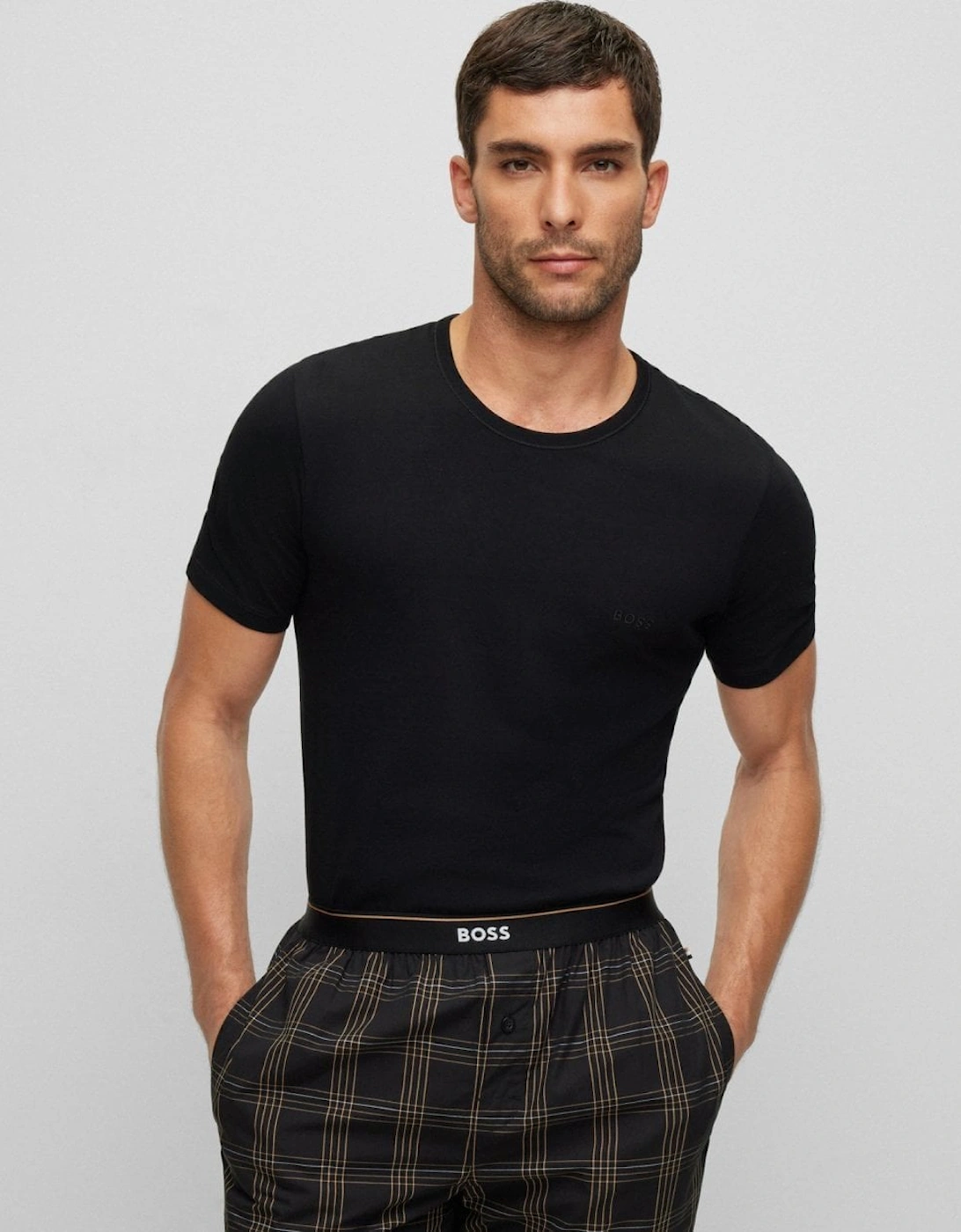 Men's BOSS Orange 3 Pack Classic Regular Fit Crew Neck Mens T-Shirts NOS - Black 001 - Size: 40