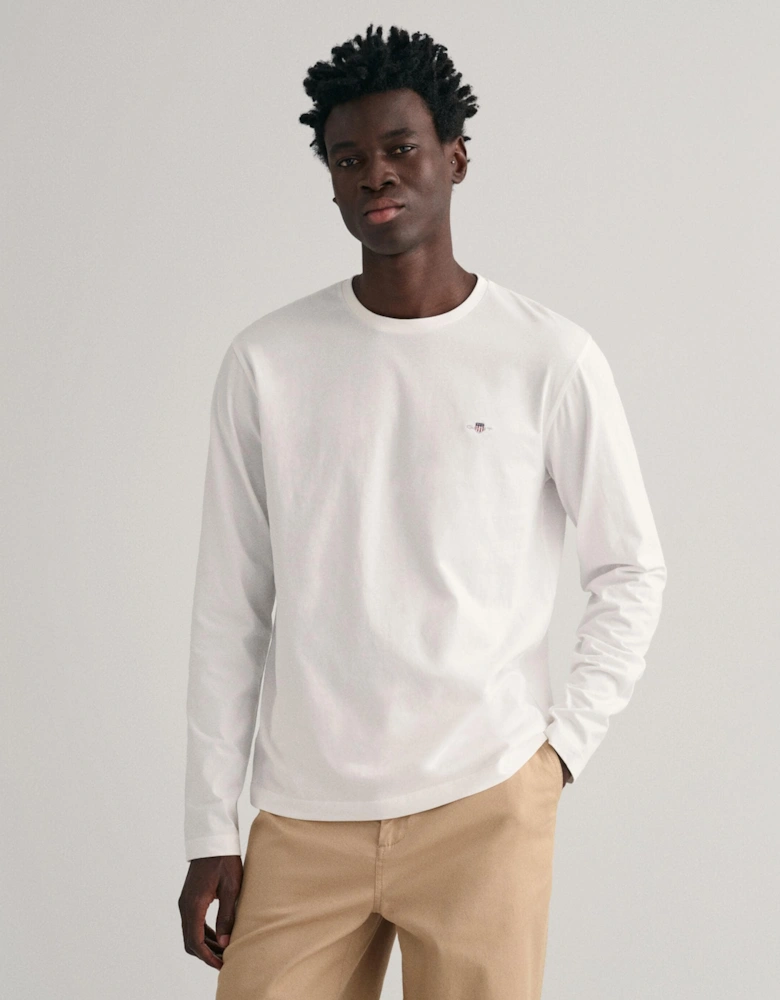 Mens Regular Fit Long Sleeve Shield Logo T-Shirt