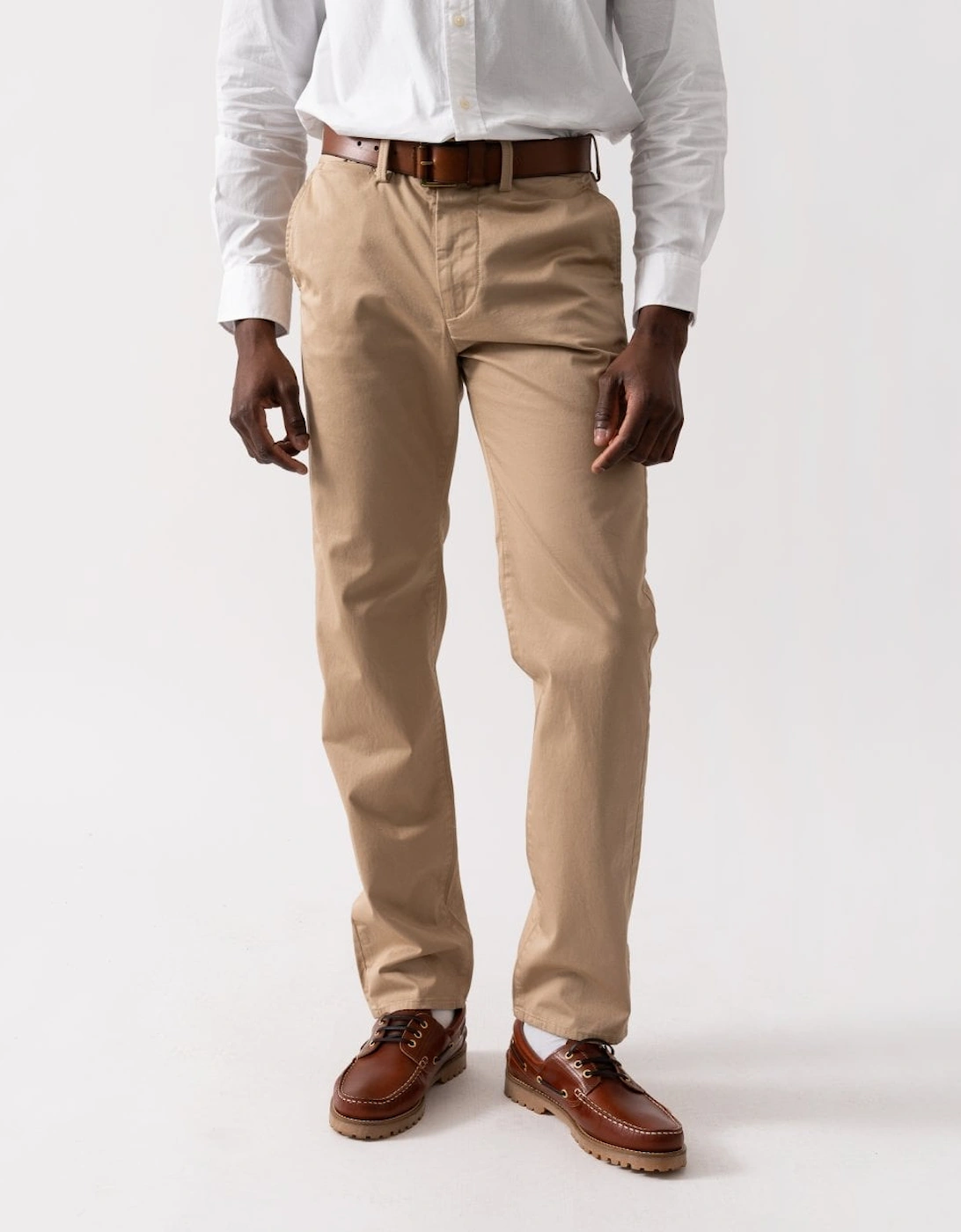 Men's GANT Mens Regular Fit Twill Chinos - 248 Dark Khaki - Tan - Size: W34 l34
