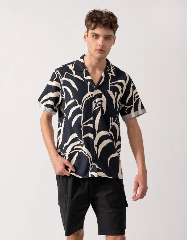 Ravenshead Mens Leaf Print Short Sleeved Shirt