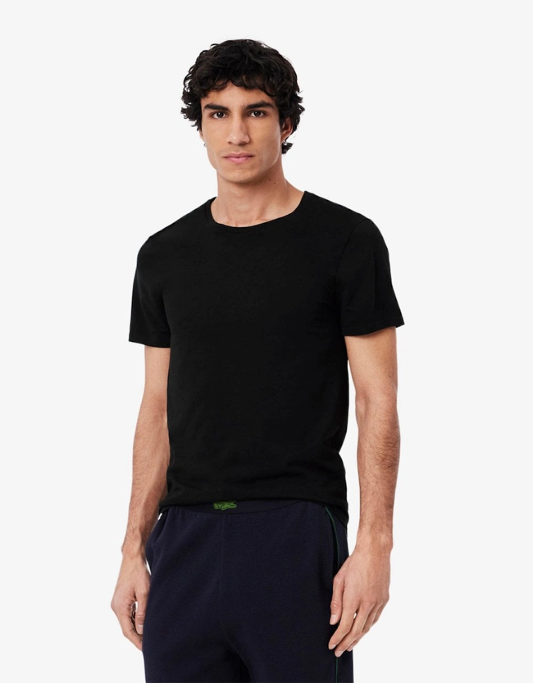 Men's Lacoste Mens 3-Pack Plain Mens T-Shirts - Black 031 - Size: 42