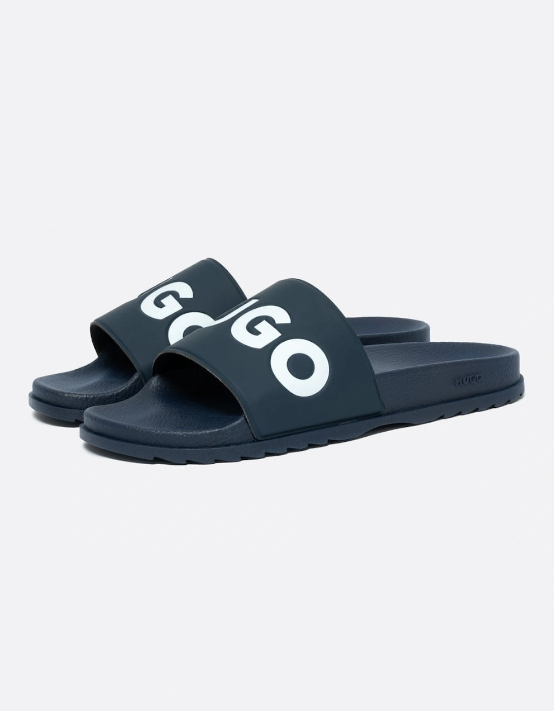 Men's HUGO Match Mens Slides With Logo Strap NOS - Dark Blue 405 - Navy - Size: 9