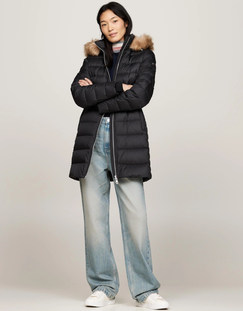 Tyra Long Down Faux Fur Womens Jacket