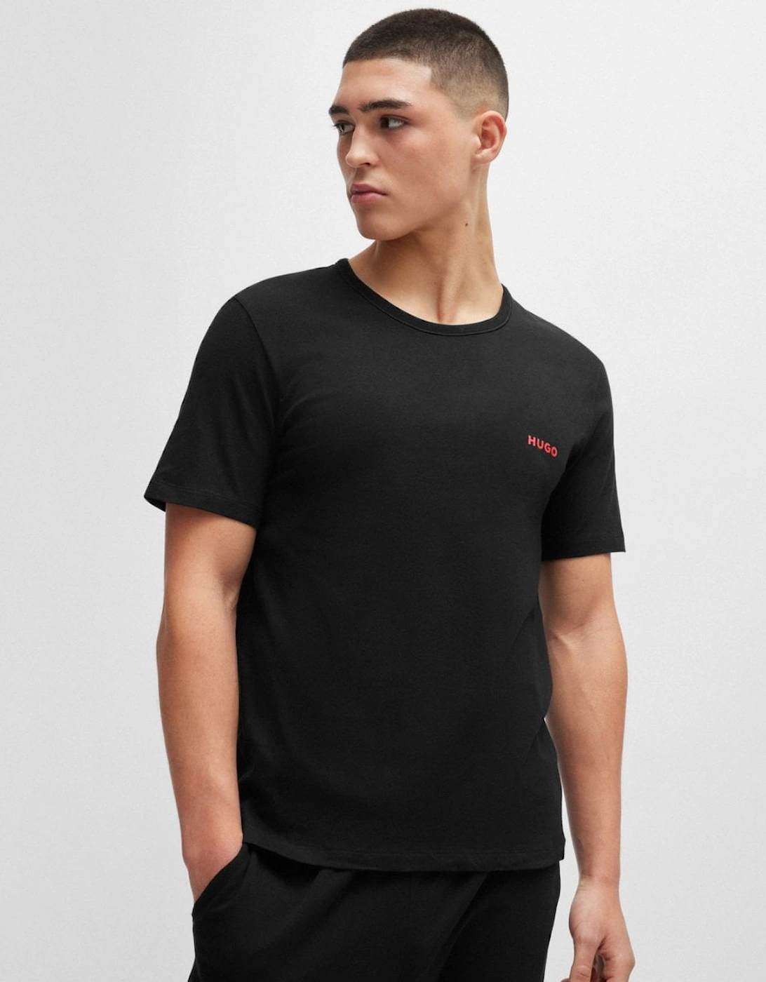 Hugo Boss Men's Black Hugo Three-Pack Of Underwear T-Shirts In Cotton With Logos Nos - 001 - Size: 38