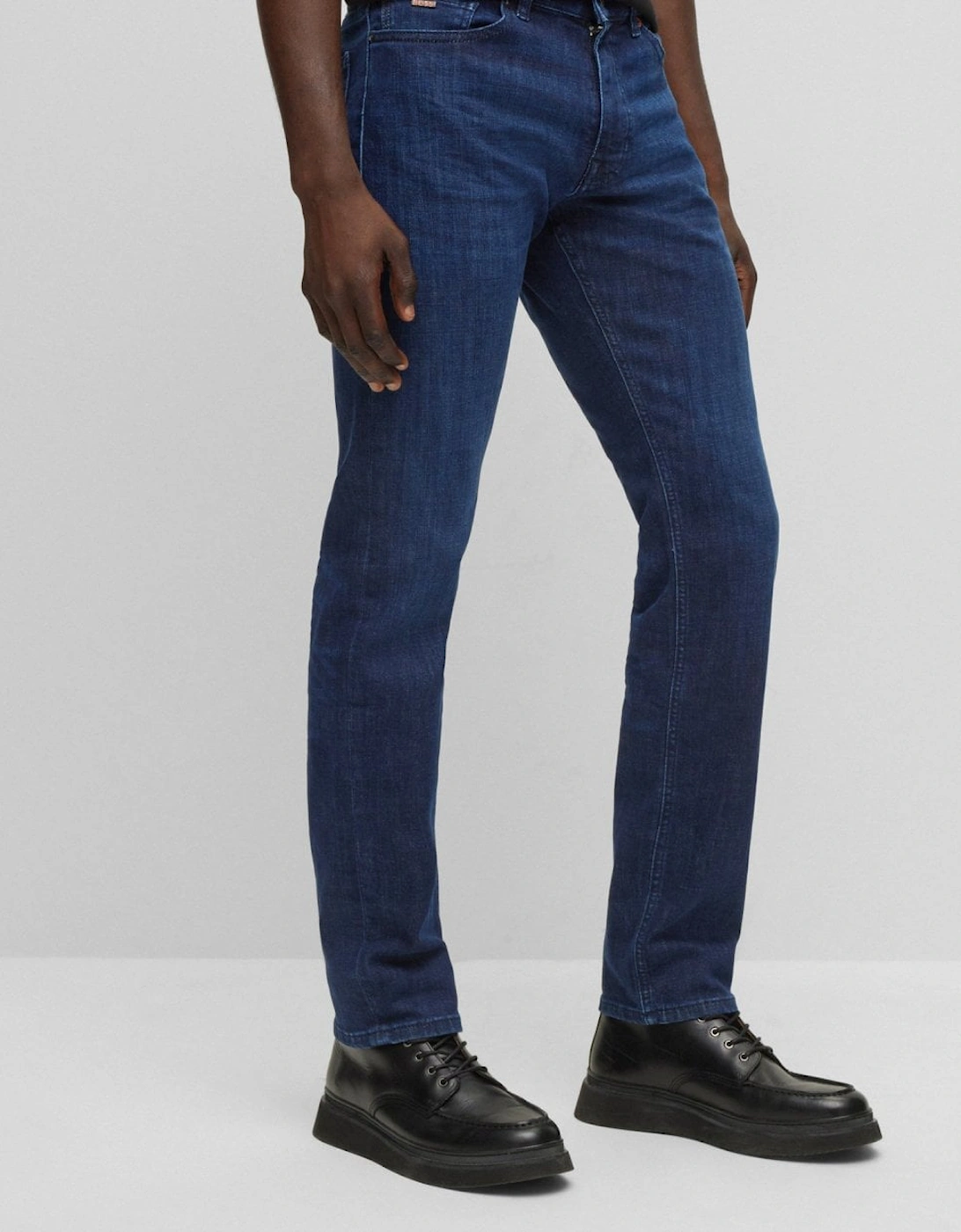 BOSS Orange Delaware Mens Slim-Fit Jeans in Blue Super-Stretch Denim, 5 of 4