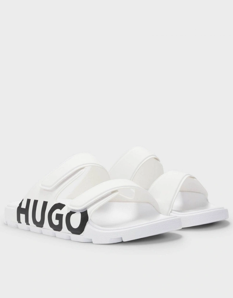 HUGO Evander Mens Logo Sandals with Double Touch-Closure Straps