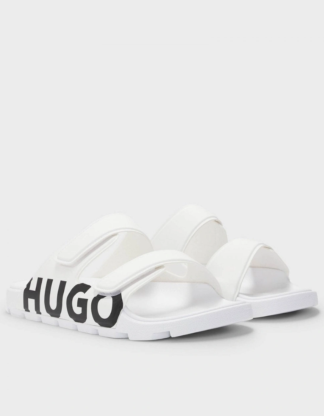 HUGO Evander Mens Logo Sandals with Double Touch-Closure Straps, 5 of 4