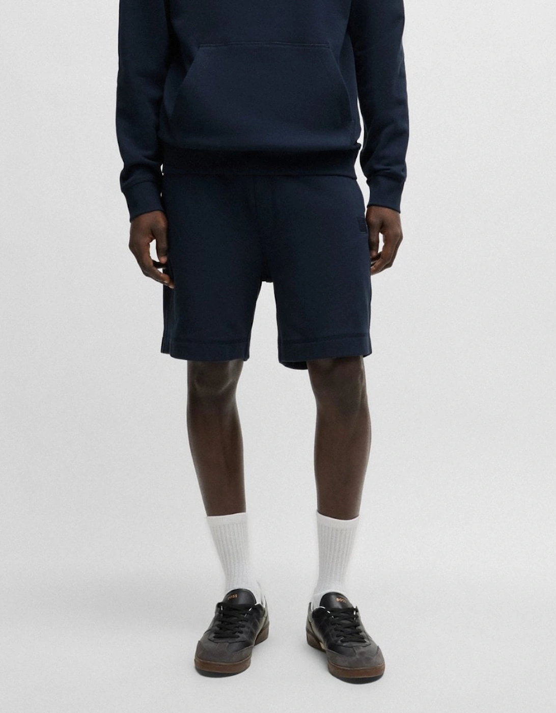 BOSS Orange Sewalk Mens Cotton-Terry Shorts With Logo Badge, 5 of 4