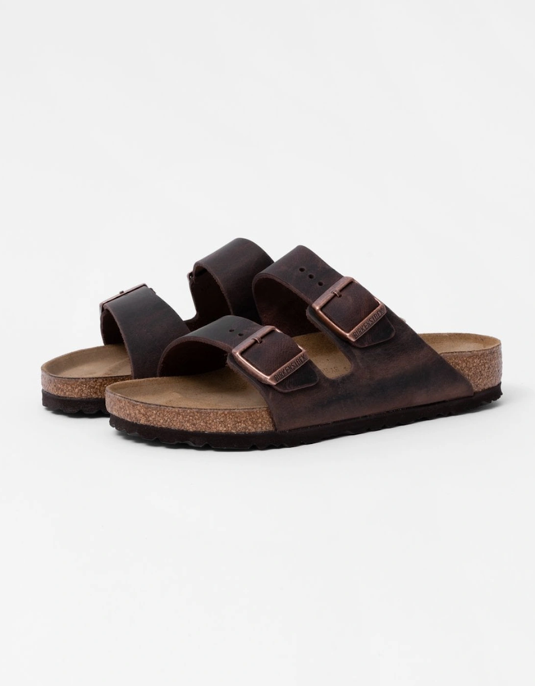 Birkenstock Women's Birkenstock Arizona Oiled Leather LEOI Unisex Sandals - Habana - Brown