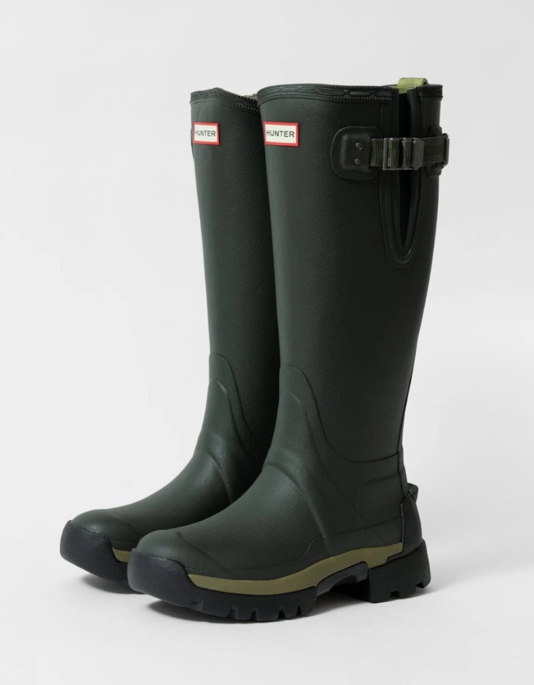 Balmoral Side Adjustable 3mm Neo Lined Tech Sole Womens Tall Boot - Dark Olive