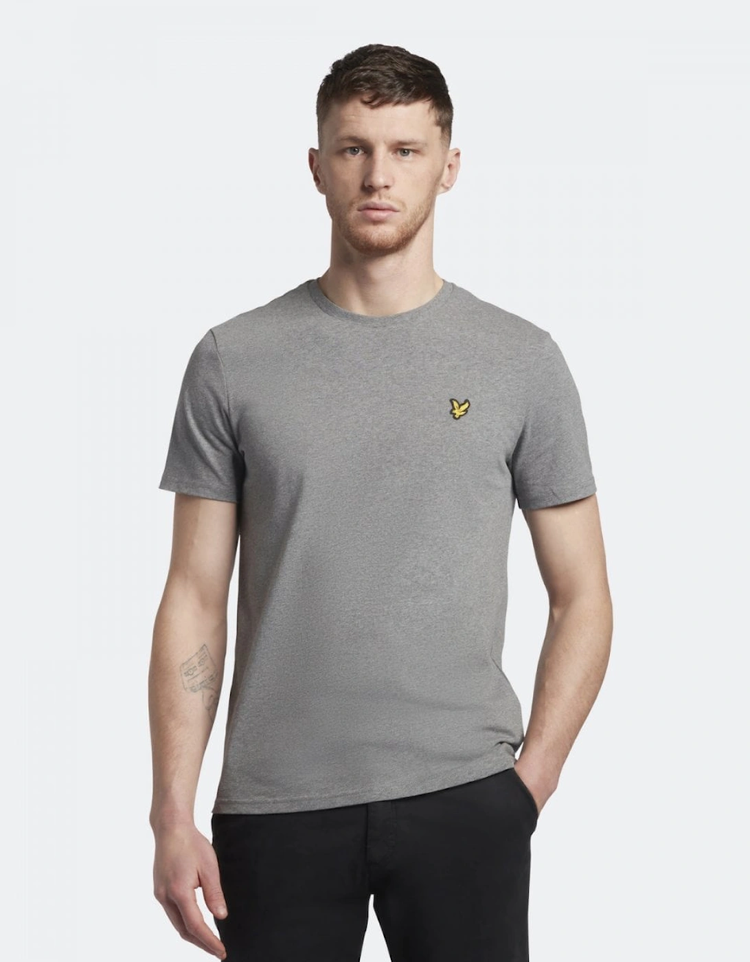 Men's Lyle & Scott Plain Mens T-Shirt TS400VOG - T28 Mid Grey Marl - Size: 40/Regular