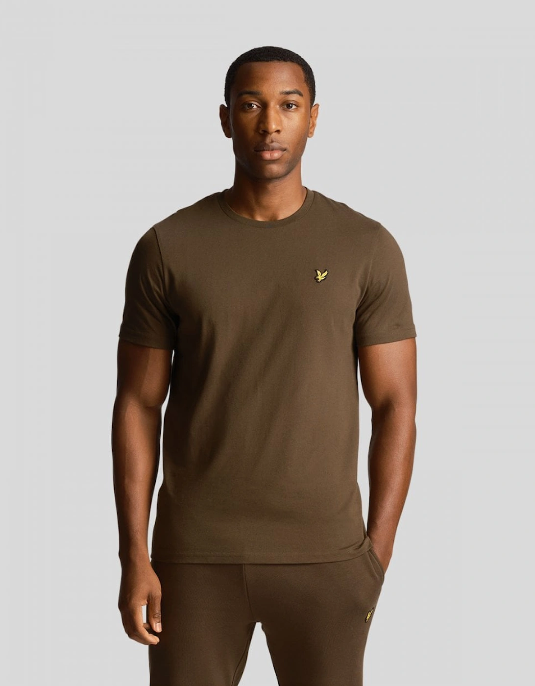Men's Lyle & Scott Plain Mens T-Shirt TS400VOG - W485 Olive - Brown/Green - Size: 38/Regular