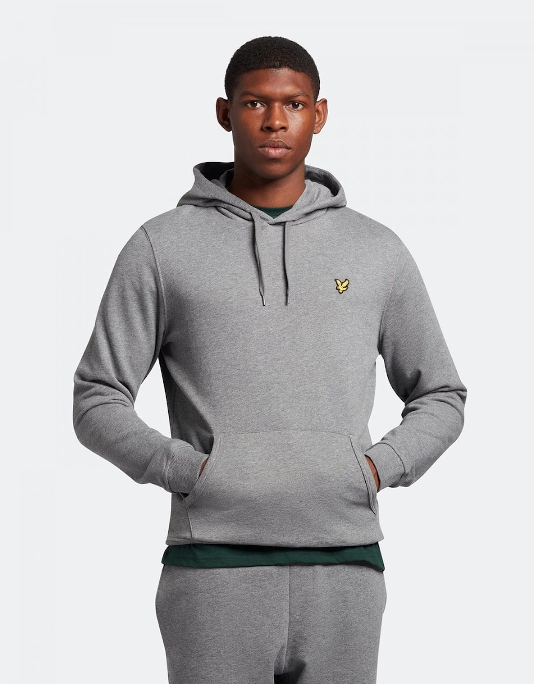 Lyle & Scott Mens Pullover Hoodie - T28 Mid Grey Marl, 6 of 5