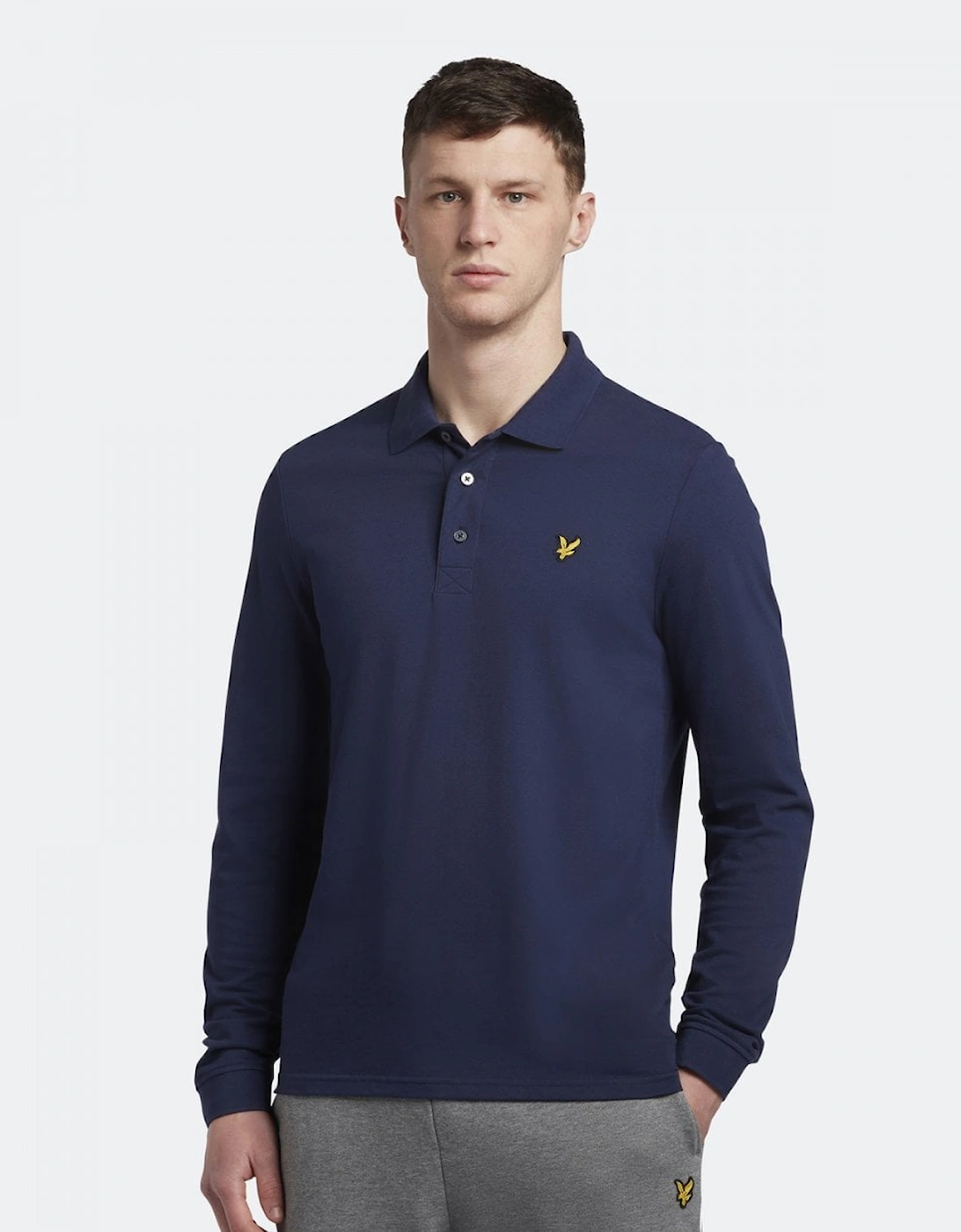 Lyle And Scott Men's Navy Lyle & Scott Long Sleeve Polo Shirt - : 42/Regular Xl