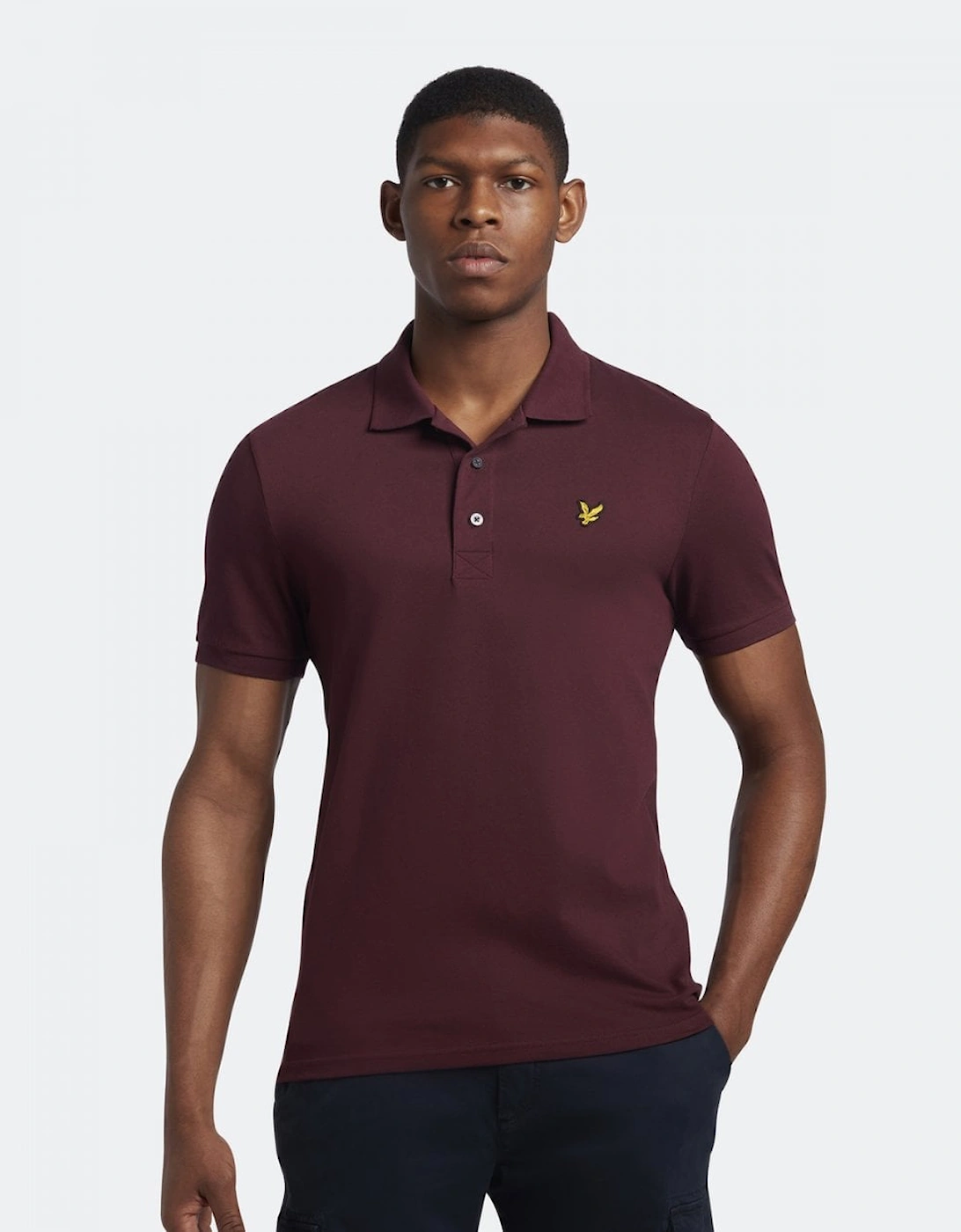 Lyle And Scott Men's Red Lyle & Scott Plain Polo Shirt - Z562 Burgundy - Size 40/Regular