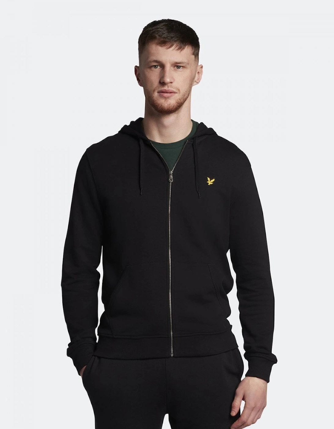 Men's Lyle & Scott Zip Through Mens Hoodie ML420VOG - Z865 Jet Black - Size: 44