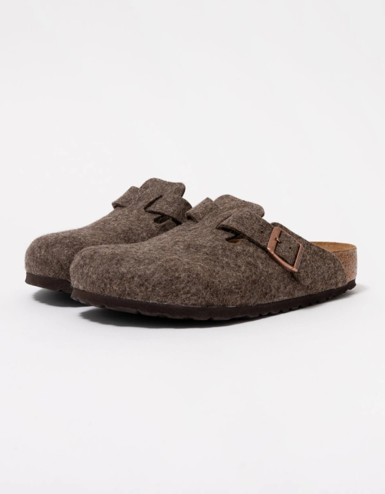 Wool Felt Unisex Clogs - Cacao