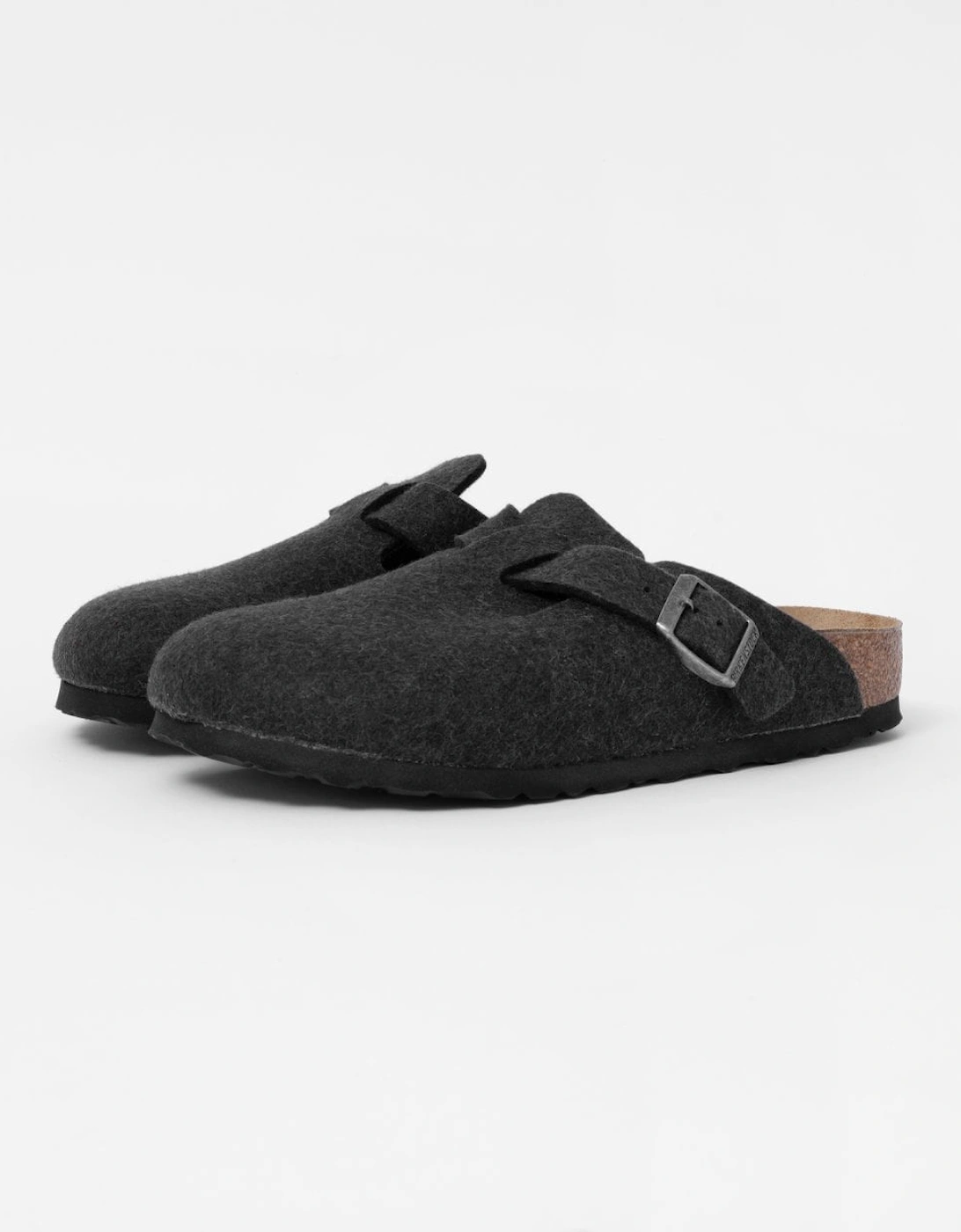 Women's Birkenstock Boston Wool Felt Unisex Clogs - Anthracite - Black/Grey - Size: 5.5/C