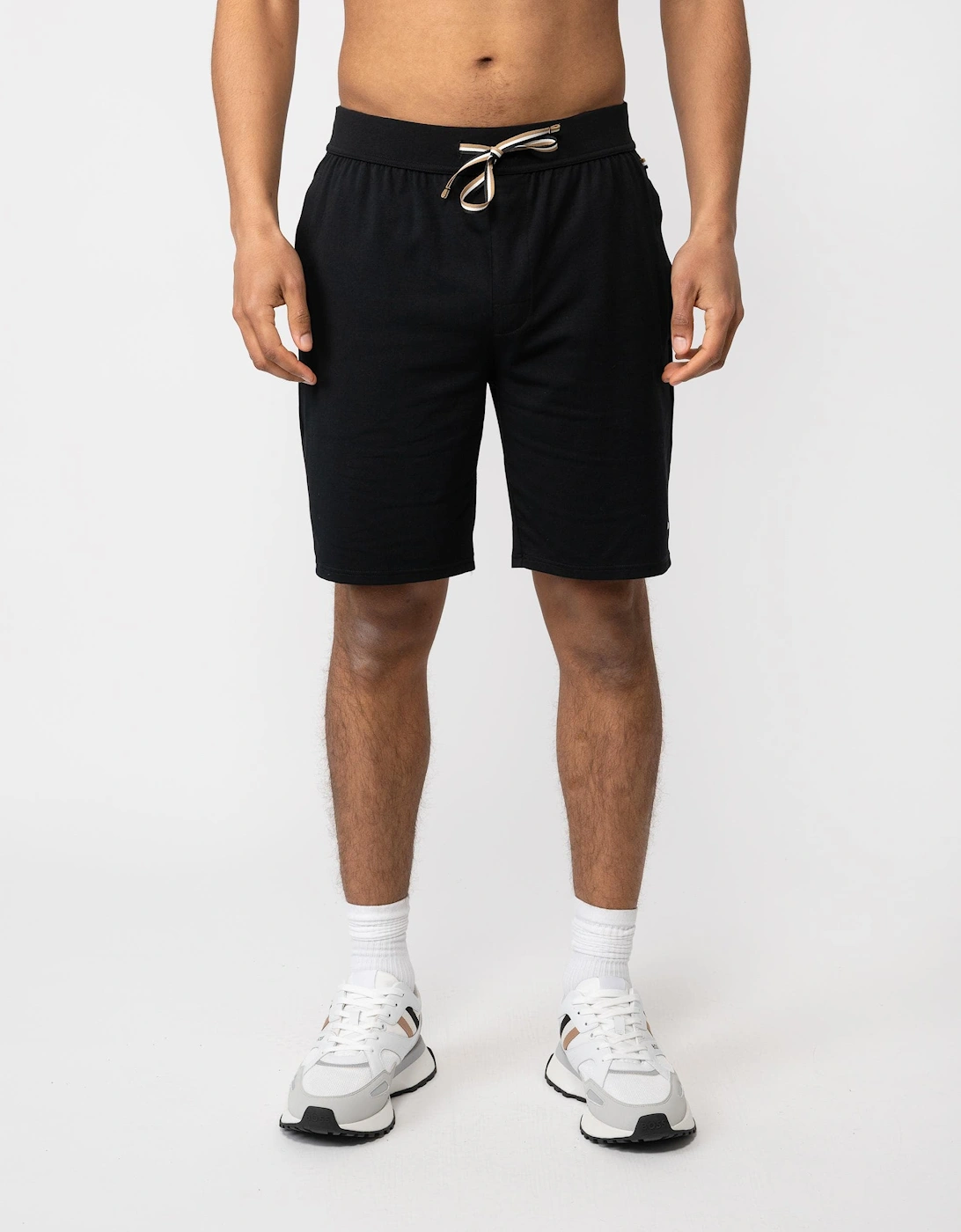Men's BOSS Orange Unique Mens Stretch-Cotton Pyjama Shorts with Logo Print - Black 001 - Size: M