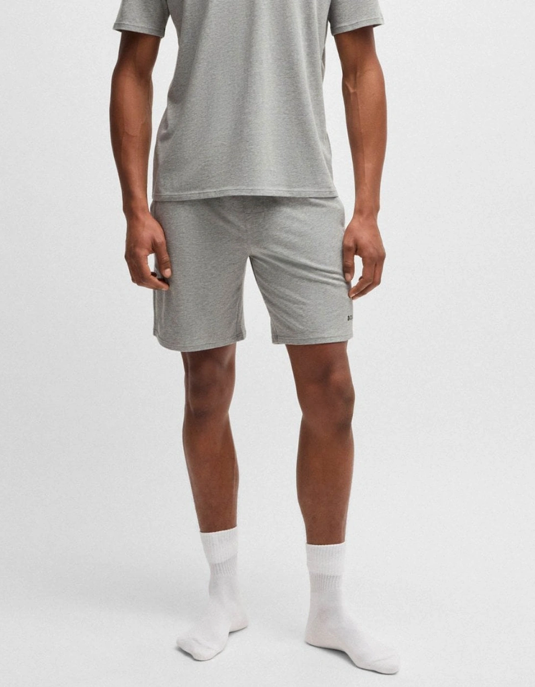 BOSS Orange Unique Mens Stretch-Cotton Pyjama Shorts with Logo Print, 5 of 4