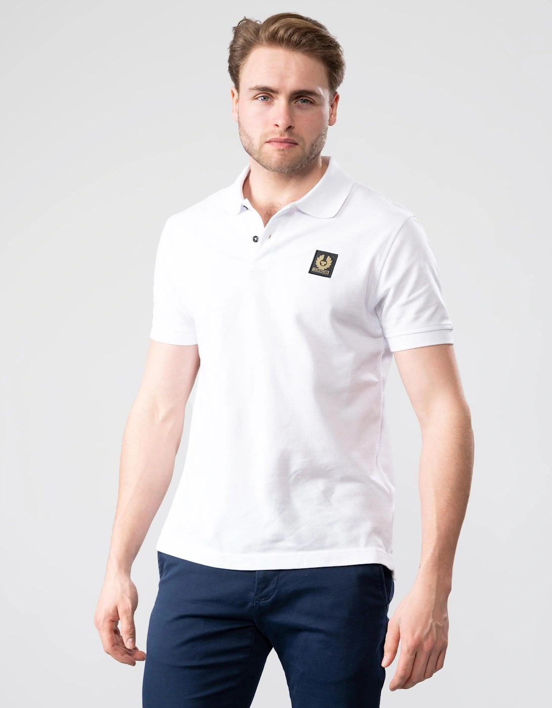 Belstaff Men's White Short Sleeved Polo  42 Xl