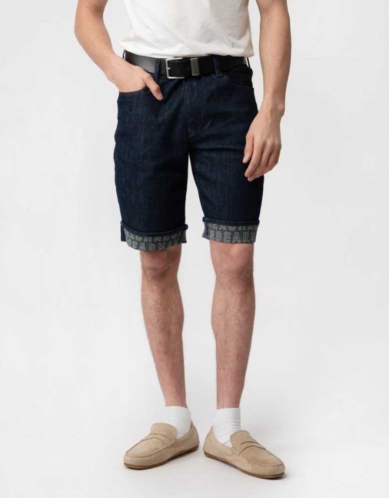 Mens Cuffed Denim Shorts