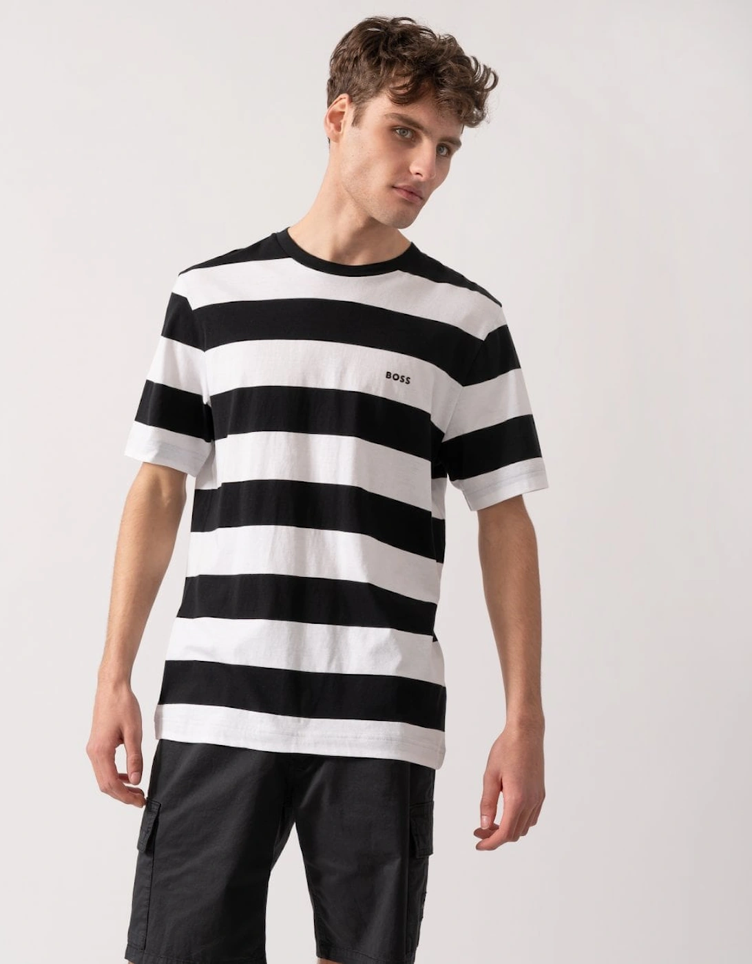 BOSS Orange Tales Stripe Mens T-Shirt, 5 of 4