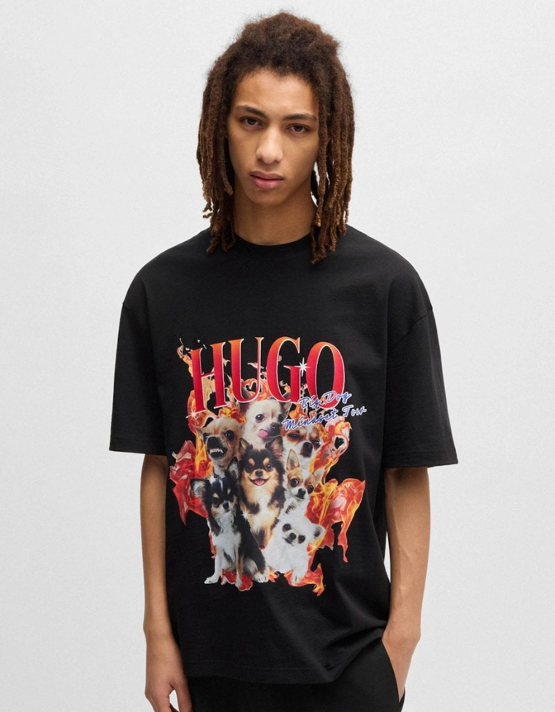 Boss Men's HUGO Dugie Mens Dog Graphic T-Shirt - Black