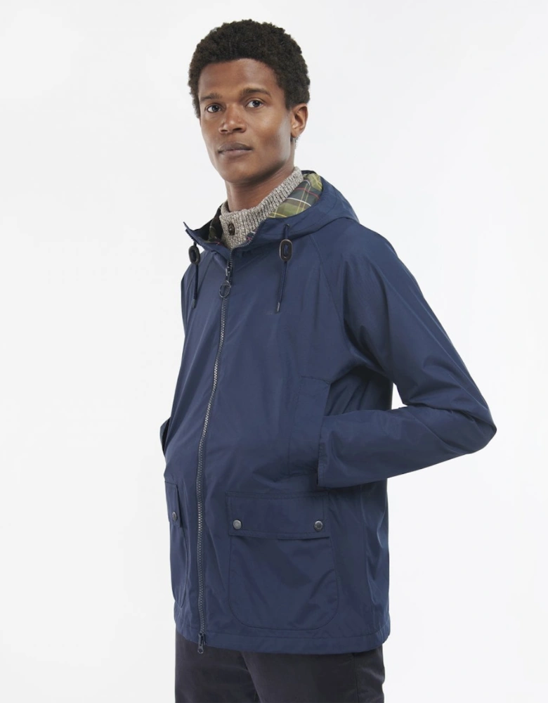 Hooded Domus Mens Waterproof Jacket - Navy/Classic