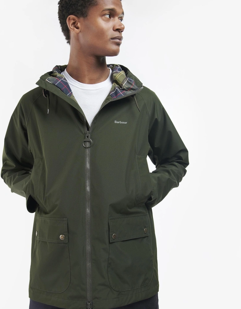 Hooded Domus Mens Waterproof Jacket - Sage/Classic