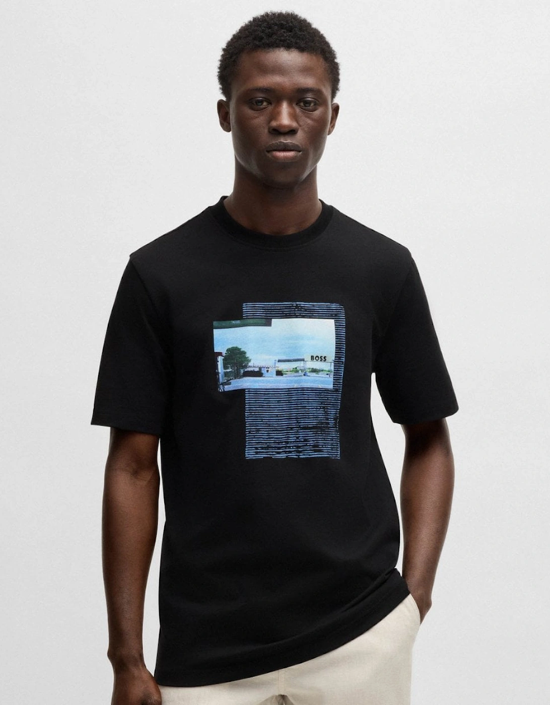 BOSS Orange Ontheway Mens Graphic Print T-Shirt, 5 of 4