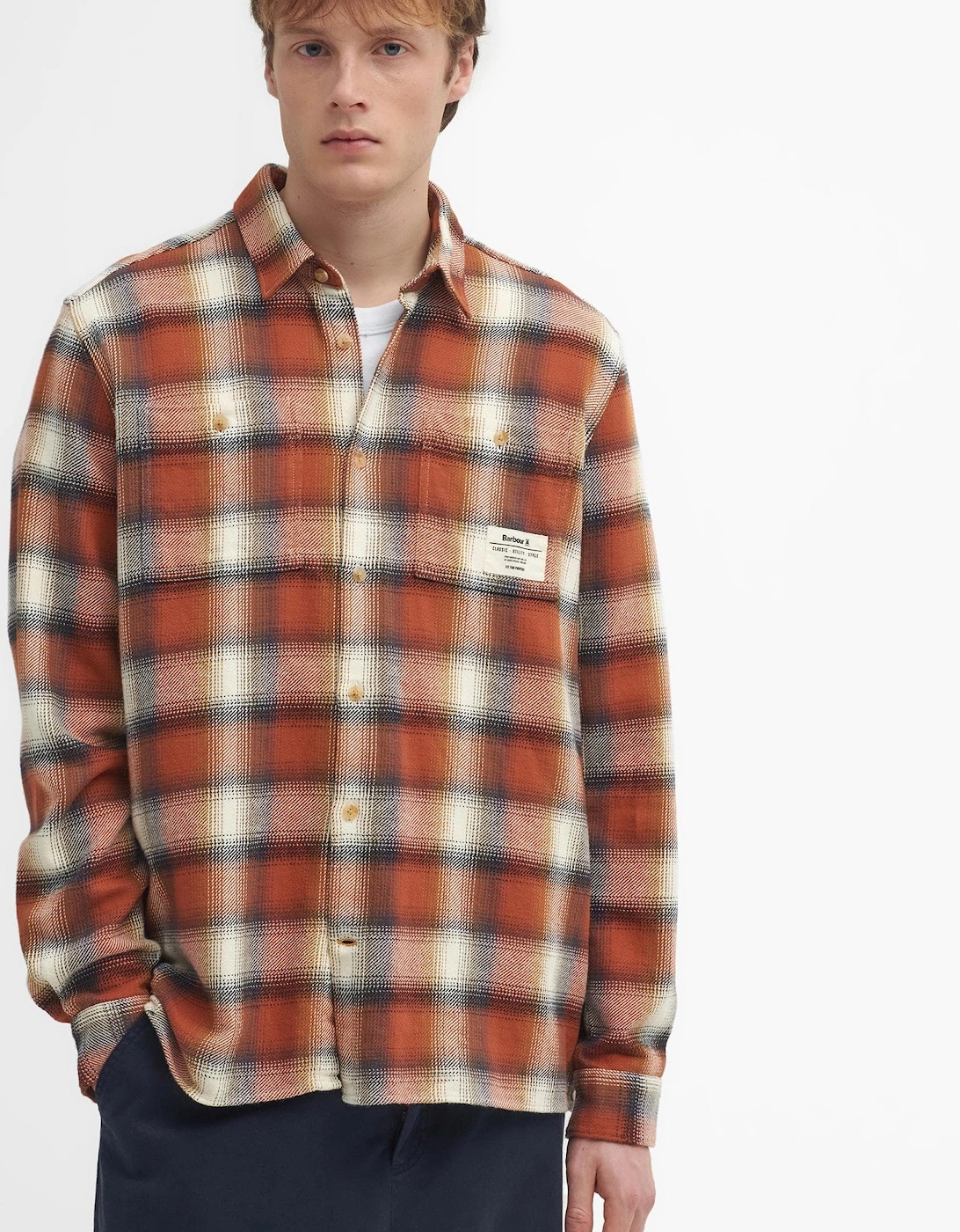 Stonebank Mens Relaxed Long Sleeve Checked Shirt, 8 of 7