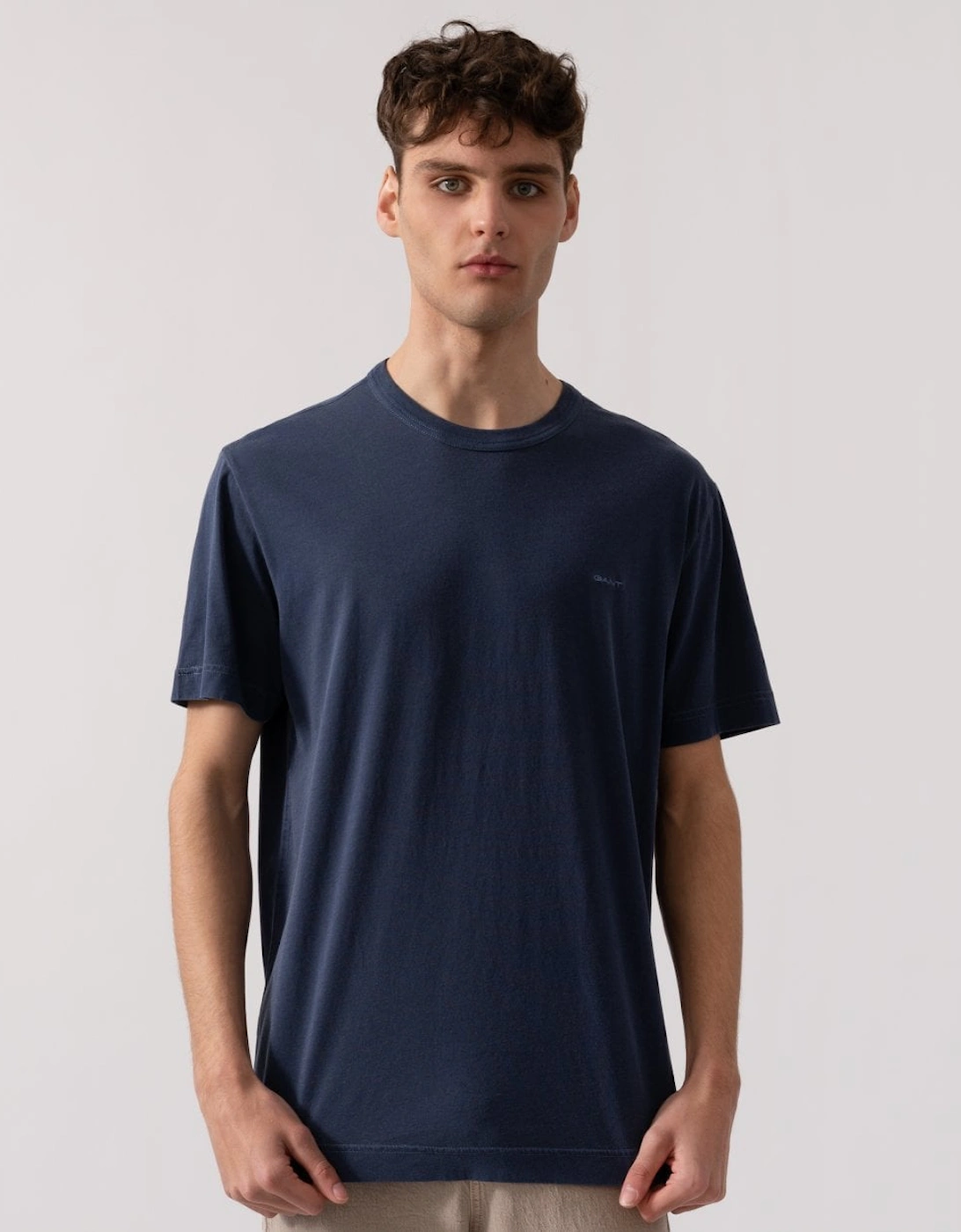 Gant Men's Gant Mens Short Sleeve Sunfaded T-Shirt - 423 Persian Blue - Navy