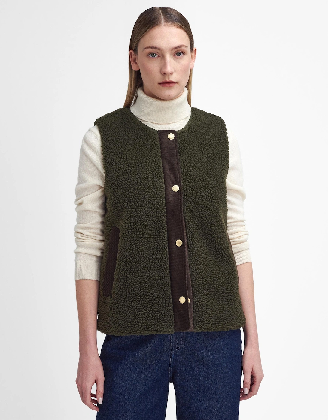 Women's Barbour Dulsie Womens Liner - Olive/Ancient - Tan - Size: 8