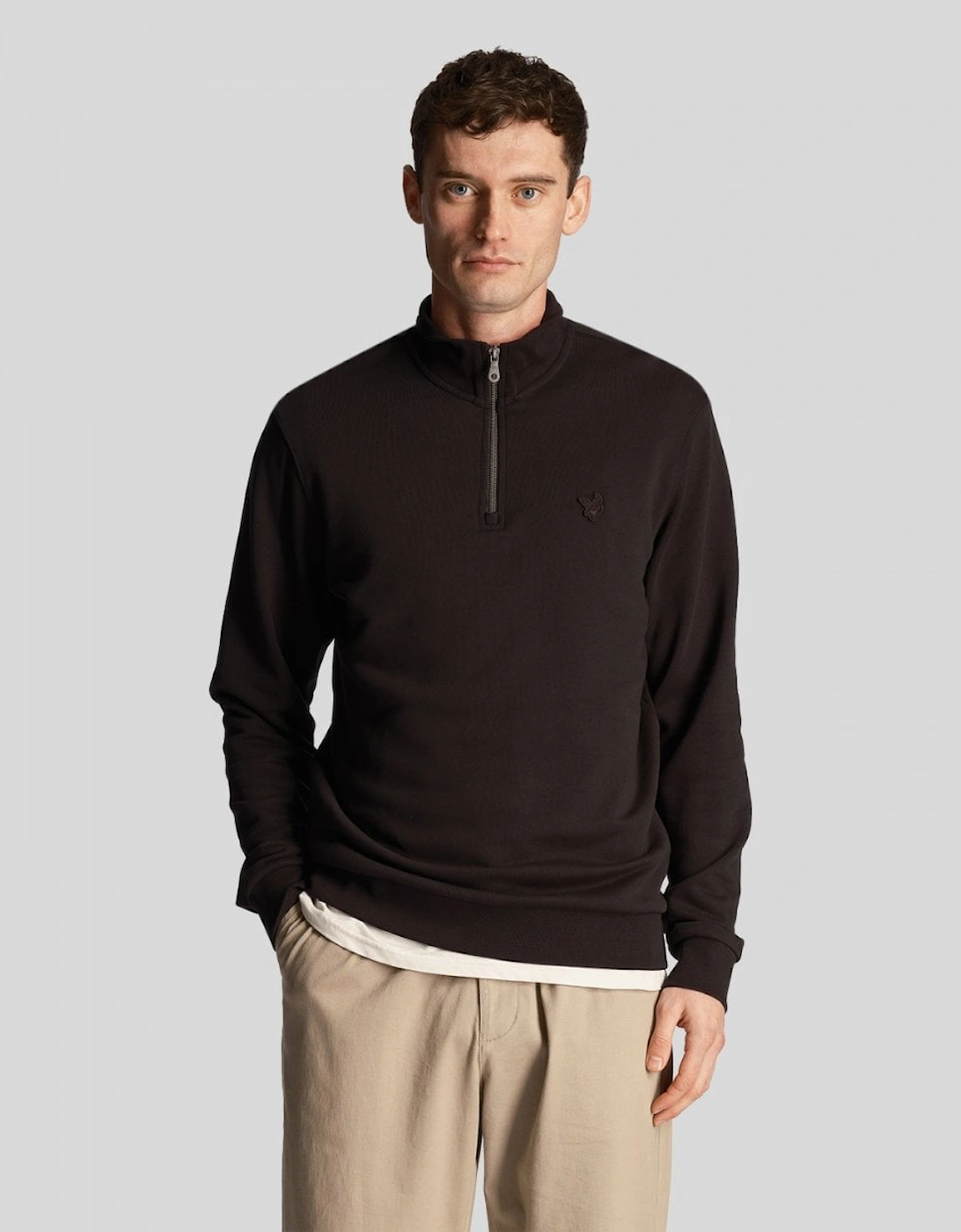 Lyle & Scott Tonal Eagle Mens Quarter Zip Sweatshirt, 6 of 5