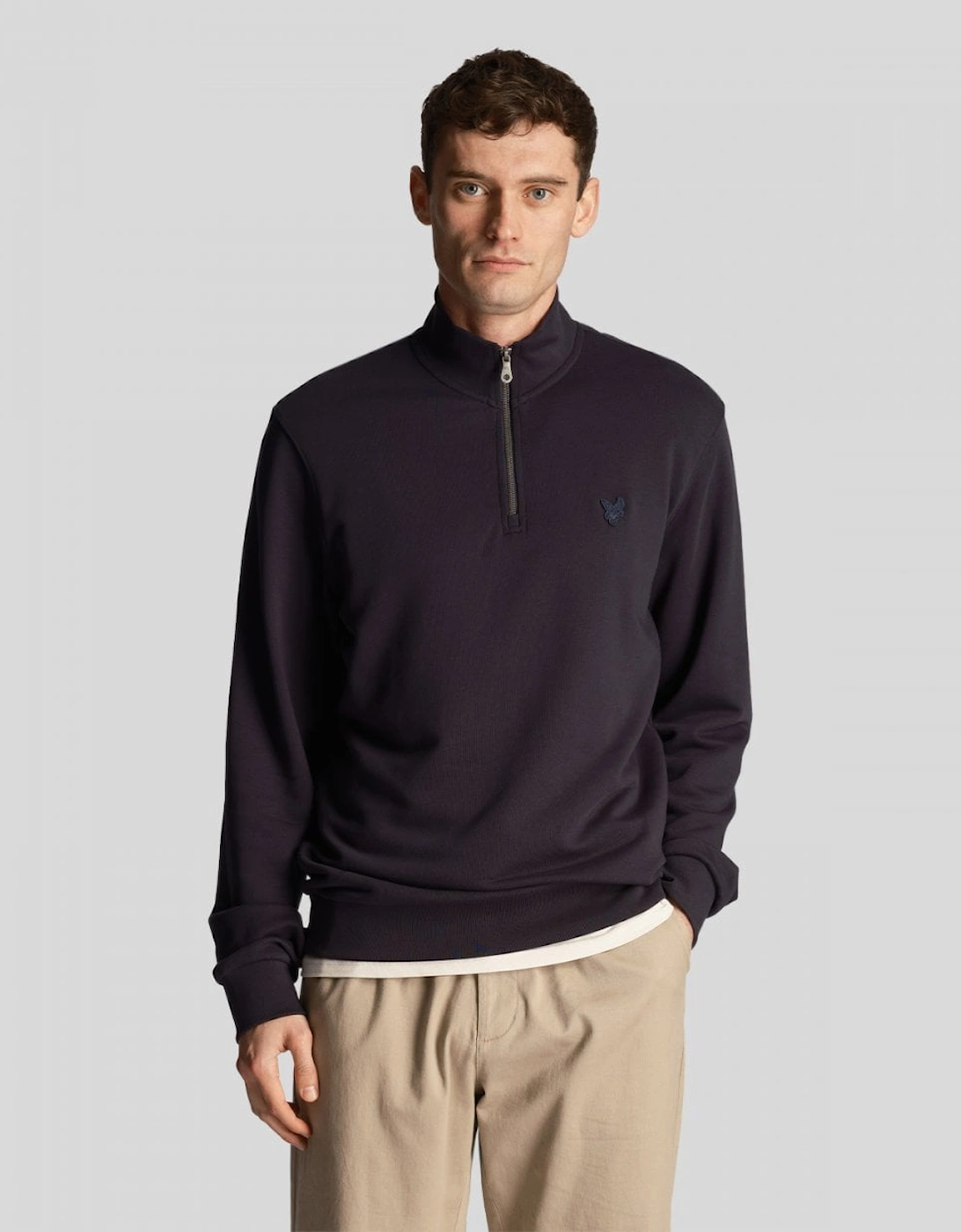 Lyle & Scott Tonal Eagle Mens Quarter Zip Sweatshirt, 6 of 5