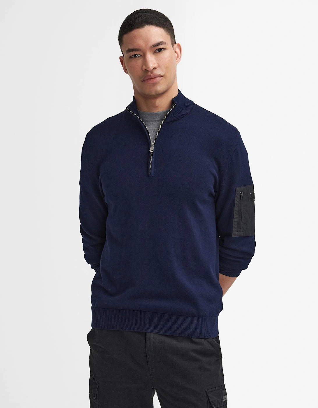 Blades Mens Cotton Half Zip Jumper, 8 of 7