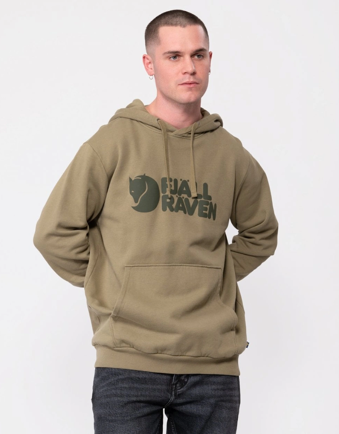 Fjallraven Men's Logo Hoodie Light Green Large - Image 3